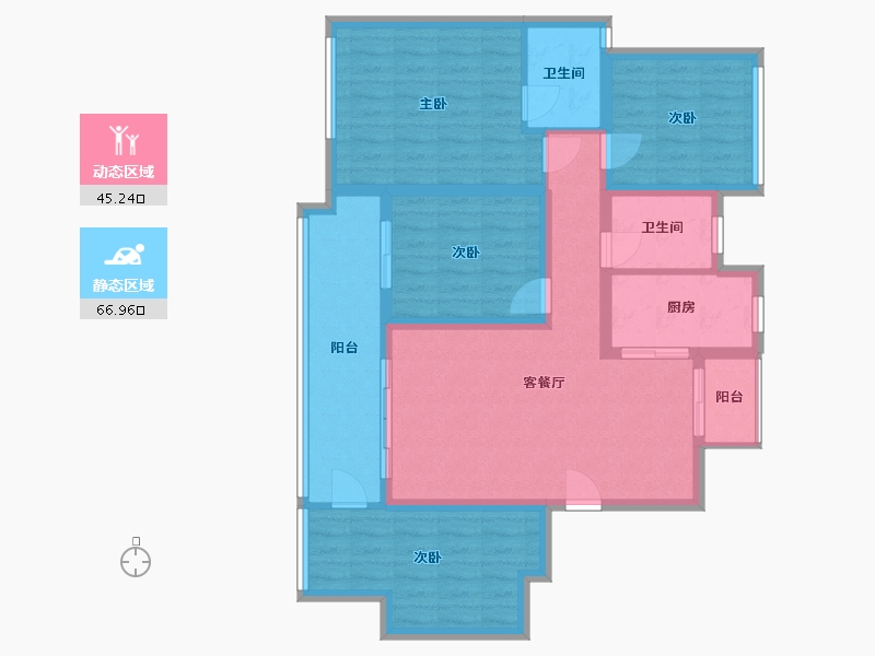 四川省-攀枝花市-中心城二期-105.00-户型库-动静分区