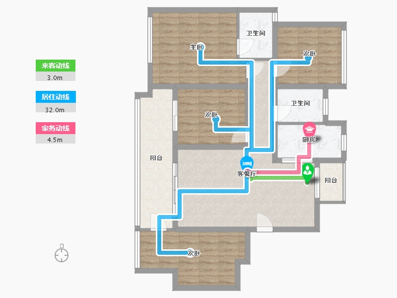 四川省-攀枝花市-中心城二期-105.00-户型库-动静线