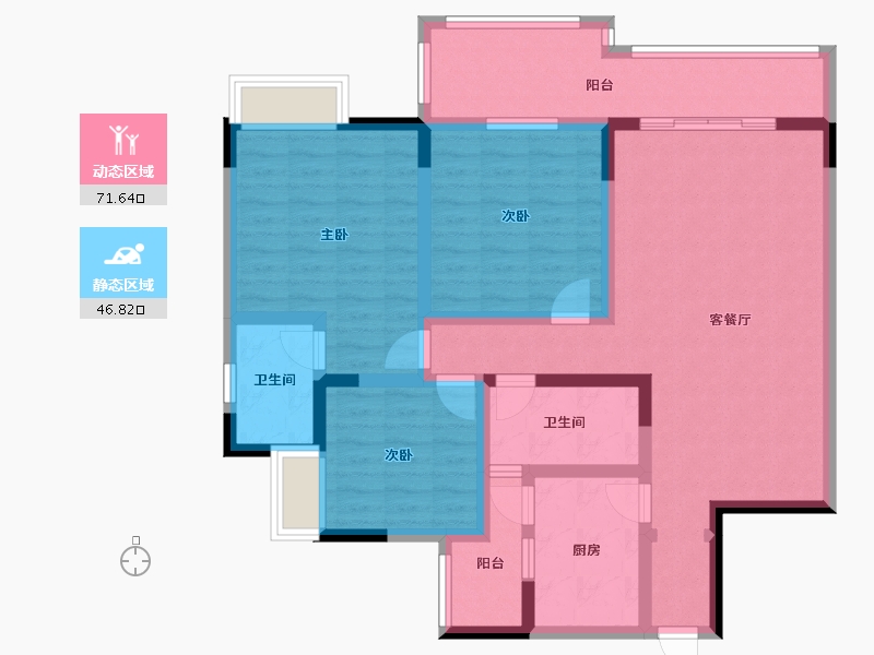 湖南省-衡阳市-御笔华章-104.00-户型库-动静分区