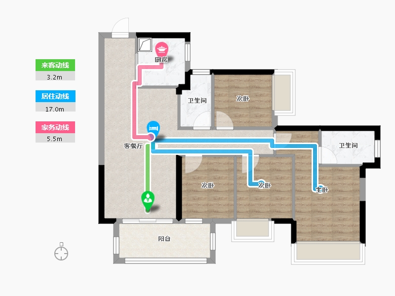 广西壮族自治区-南宁市-庆湖-86.40-户型库-动静线