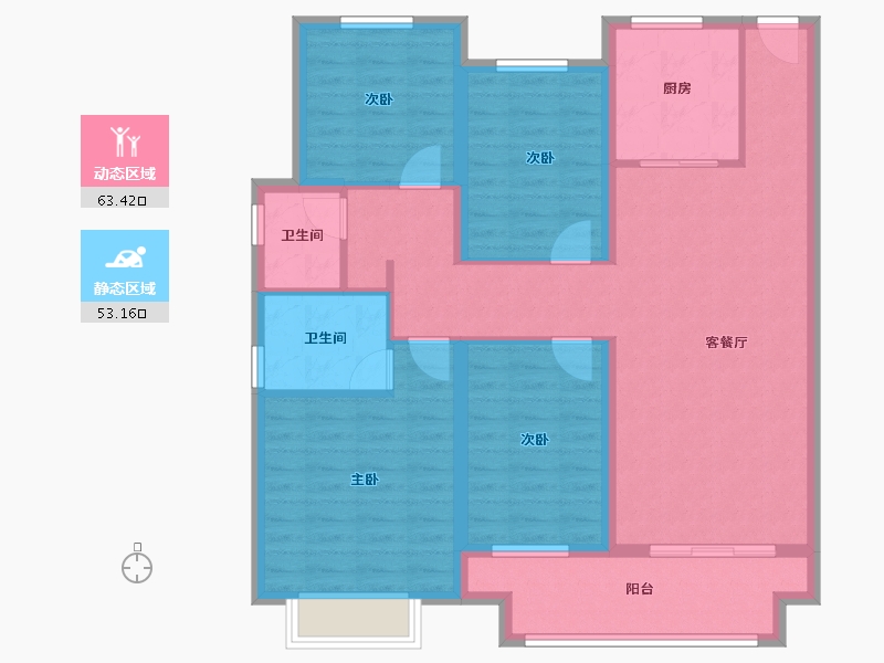 江苏省-宿迁市-中梁首府-104.23-户型库-动静分区