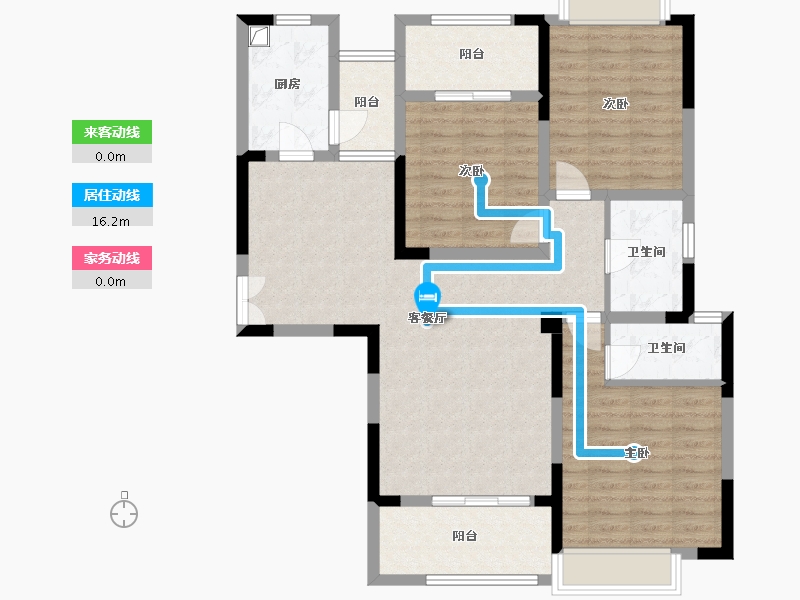 湖南省-郴州市-金色御园-110.93-户型库-动静线