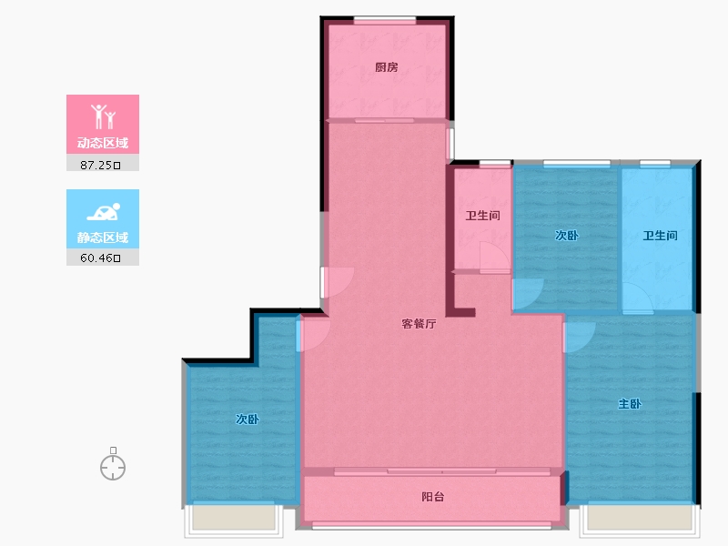 浙江省-温州市-中梁滨江壹号-136.00-户型库-动静分区