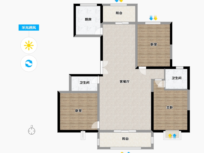 甘肃省-定西市-佳禾广场-147.00-户型库-采光通风