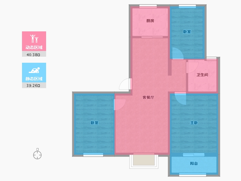 河北省-唐山市-富春山居-80.47-户型库-动静分区