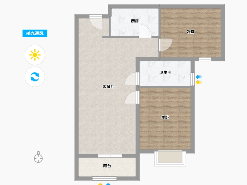 河北省-石家庄市-万橡府-76.00-户型库-采光通风