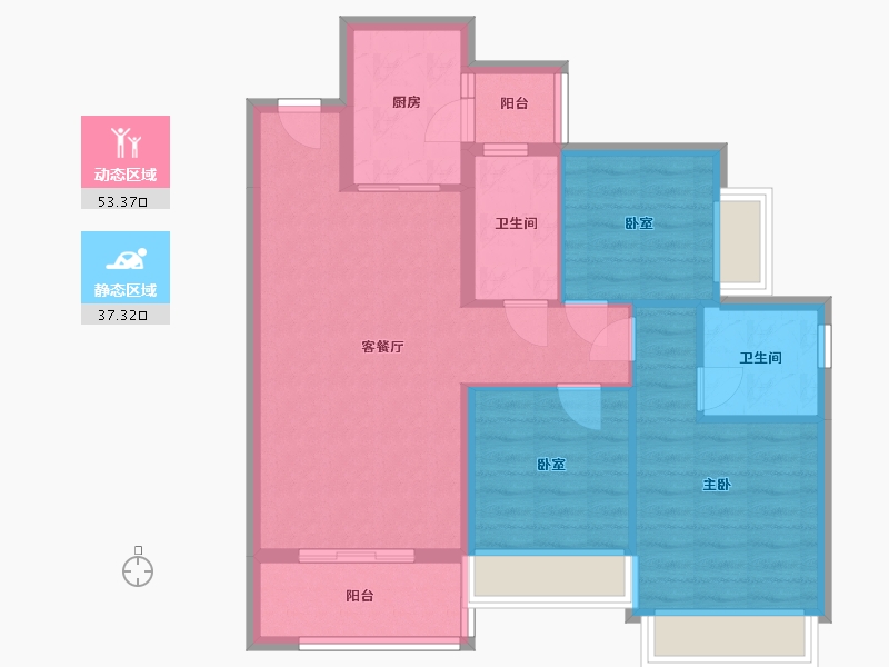 四川省-成都市-优筑天府城-87.20-户型库-动静分区