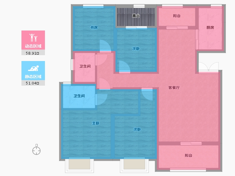 贵州省-遵义市-绥阳林达阳光城-100.73-户型库-动静分区