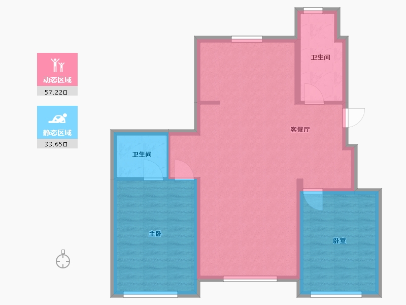 吉林省-吉林市-悦澜山-98.40-户型库-动静分区