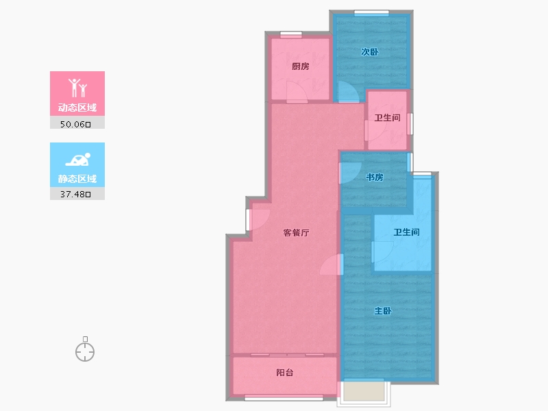 河北省-秦皇岛市-万晟华府-86.40-户型库-动静分区