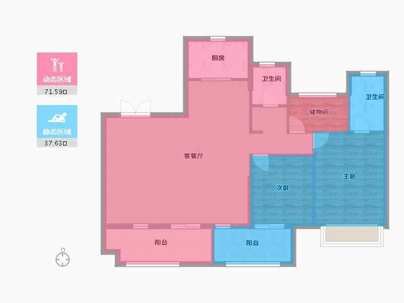 安徽省-池州市-弘业上林苑-99.00-户型库-动静分区