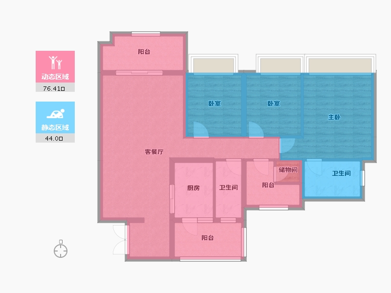 广东省-汕尾市-永利公馆-103.20-户型库-动静分区