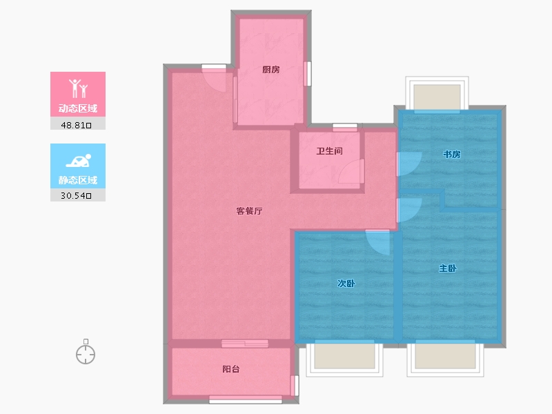 上海-上海市-中铁虹桥逸都三期-70.46-户型库-动静分区