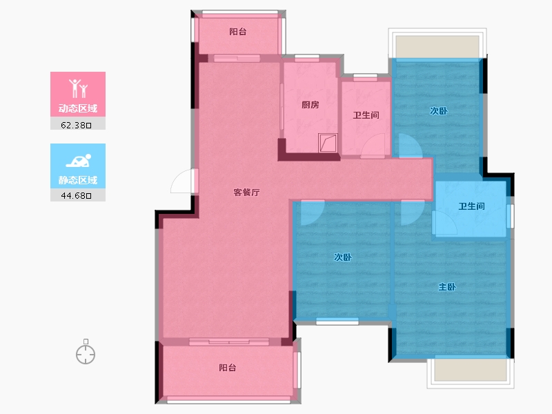 江西省-宜春市-龙山学府-96.00-户型库-动静分区