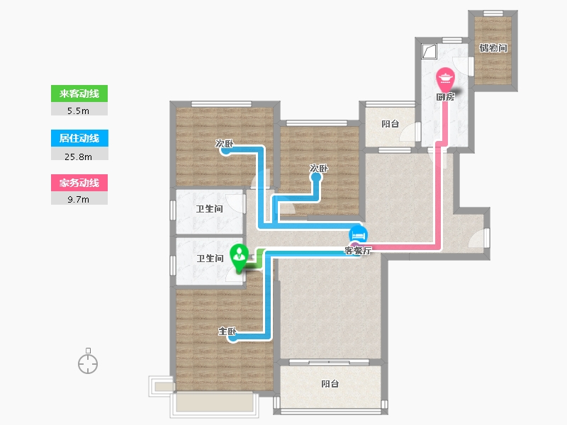 山东省-潍坊市-恒大翡翠华庭-117.36-户型库-动静线