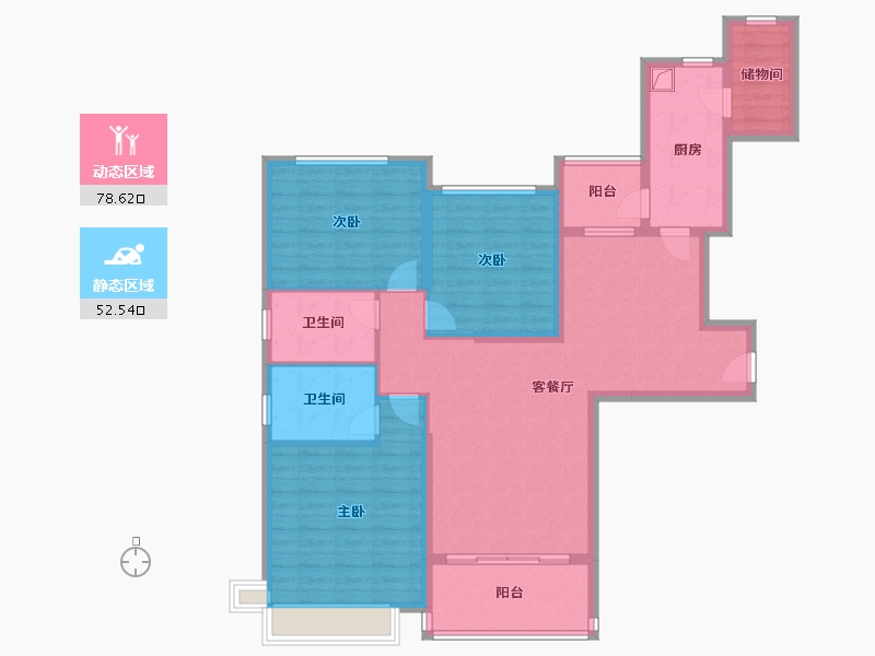 山东省-潍坊市-恒大翡翠华庭-117.36-户型库-动静分区