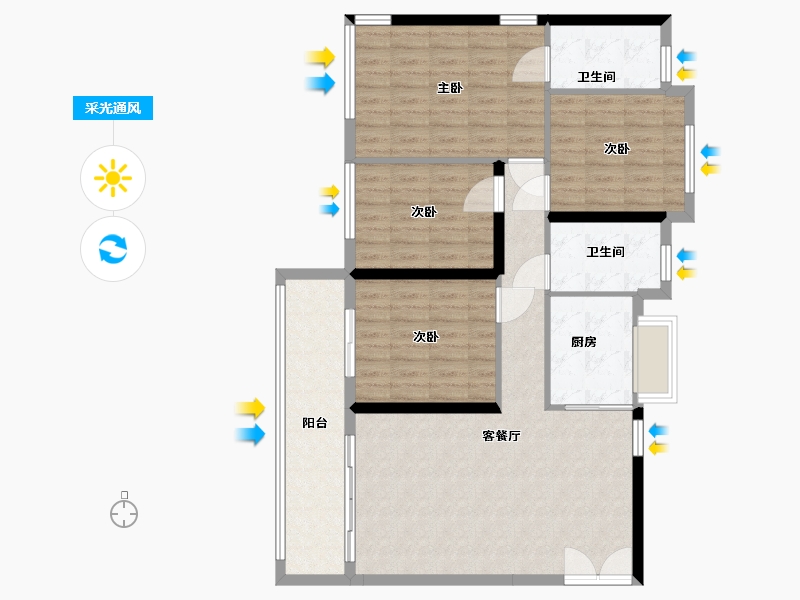 福建省-福州市-珑璟台-106.00-户型库-采光通风