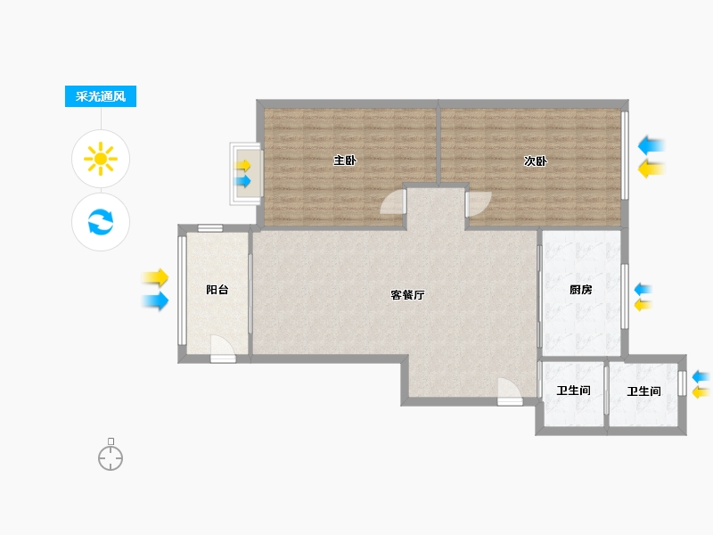 河南省-商丘市-和谐北大花园-102.40-户型库-采光通风