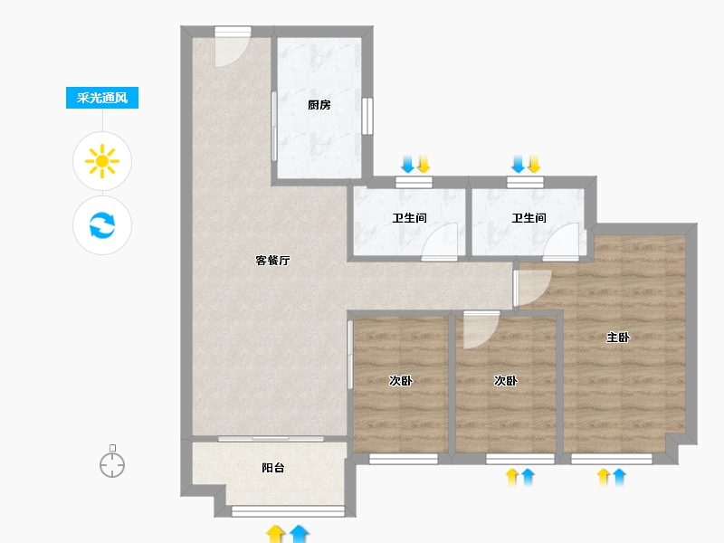 广东省-广州市-国贸-67.20-户型库-采光通风