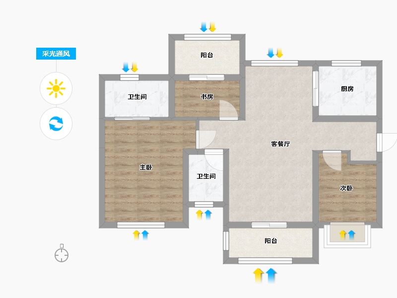 四川省-凉山彝族自治州-星月湖畔-80.00-户型库-采光通风