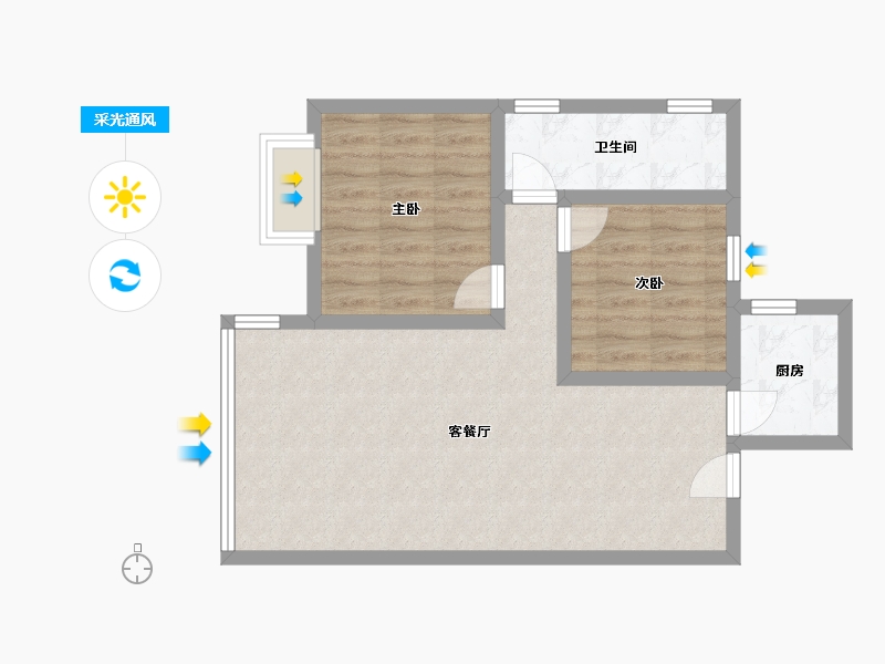 湖南省-长沙市-润芳园-62.56-户型库-采光通风