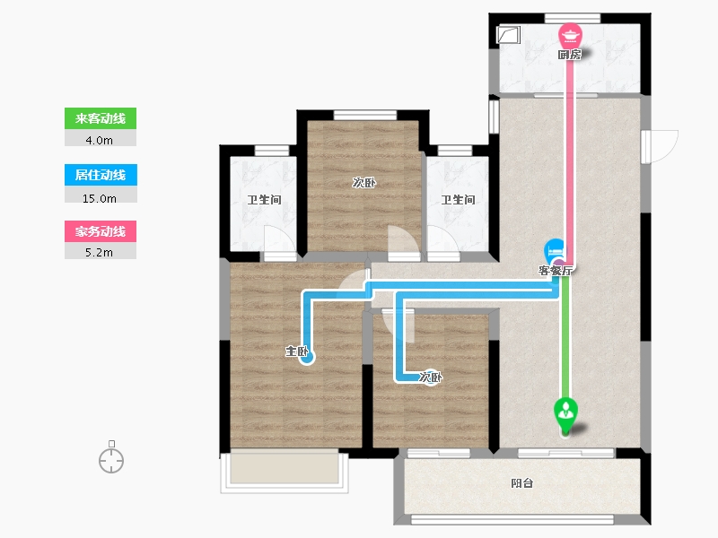 山西省-太原市-中海寰宇时代-95.20-户型库-动静线