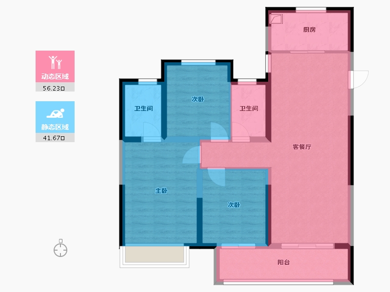 山西省-太原市-中海寰宇时代-95.20-户型库-动静分区