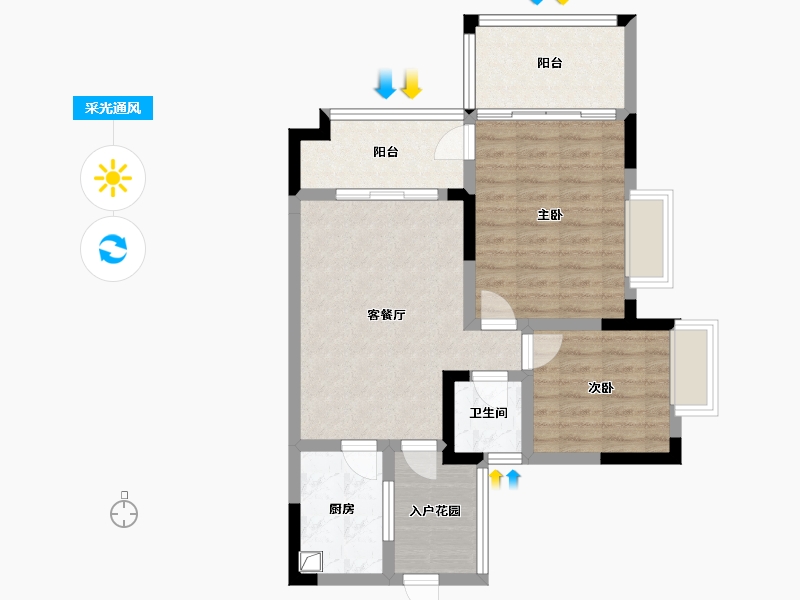 四川省-泸州市-南国雅苑-77.00-户型库-采光通风