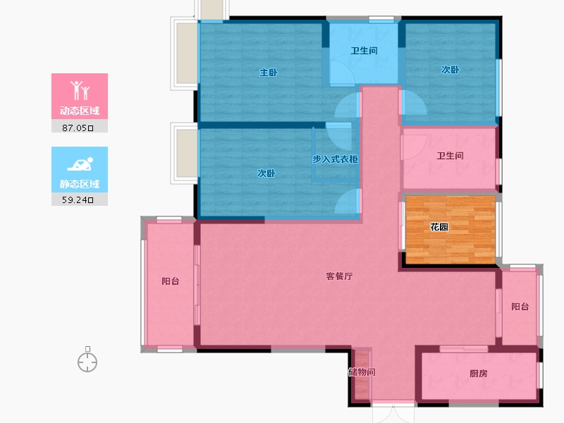 陕西省-西安市-中铁建国际城曦园-140.00-户型库-动静分区