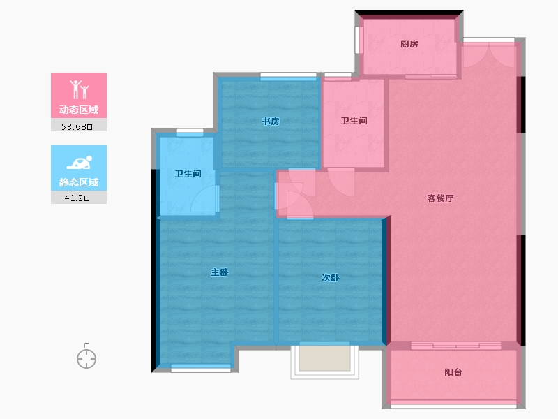 湖南省-湘潭市-玺宇悦城国际-90.04-户型库-动静分区