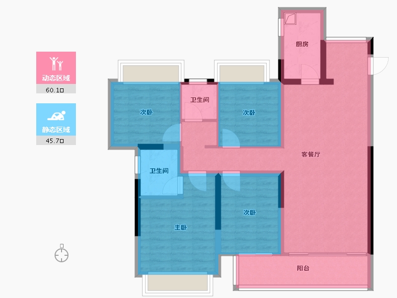 湖南省-永州市-云星城-103.20-户型库-动静分区