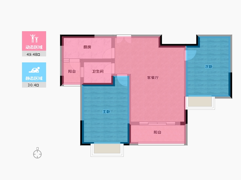 陕西省-渭南市-居苑小区-79.75-户型库-动静分区