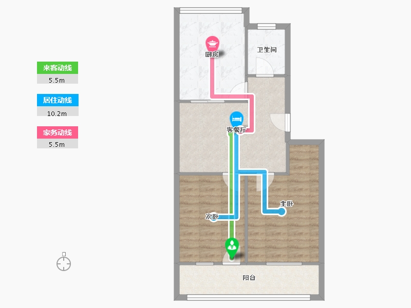 河南省-郑州市-南阳路82号院-62.93-户型库-动静线