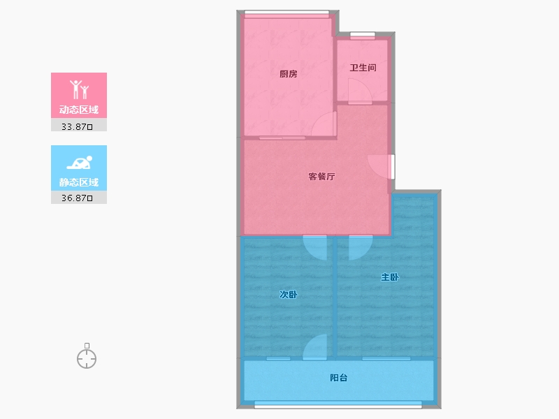 河南省-郑州市-南阳路82号院-62.93-户型库-动静分区