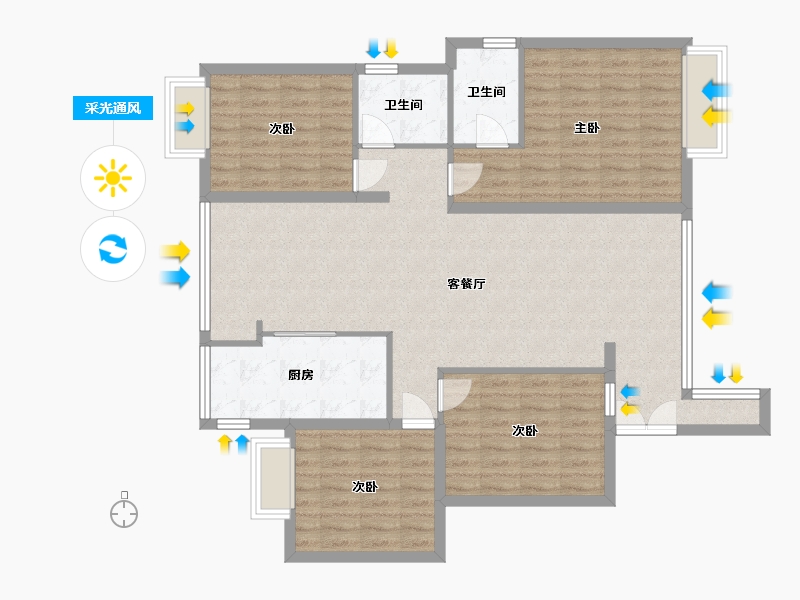 江西省-上饶市-中央公园-108.00-户型库-采光通风