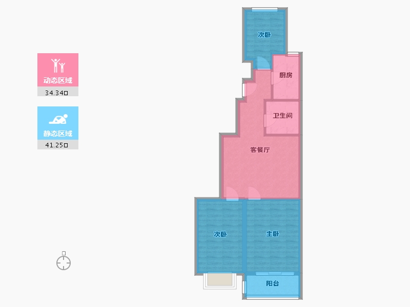 北京-北京市-陆翔佳园-75.15-户型库-动静分区