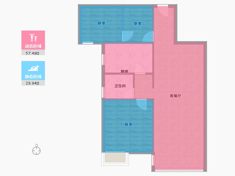 江西省-九江市-金泰半岛一品-80.00-户型库-动静分区