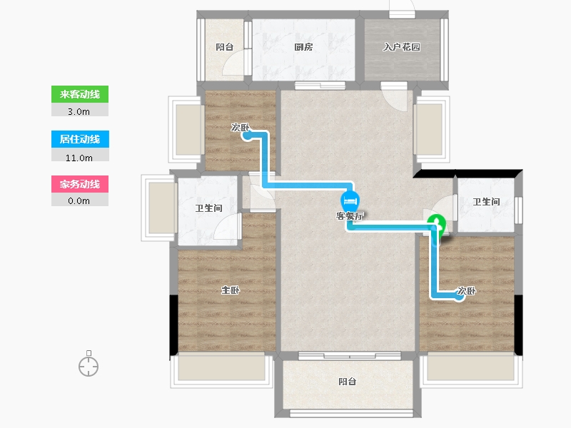 广东省-佛山市-富荣花苑-86.00-户型库-动静线