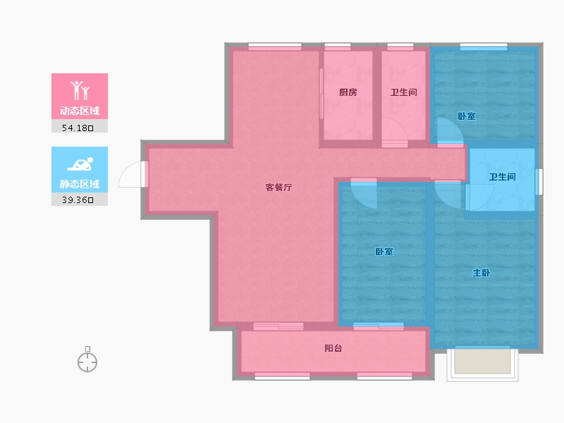 山东省-聊城市-南湖华宅-104.00-户型库-动静分区