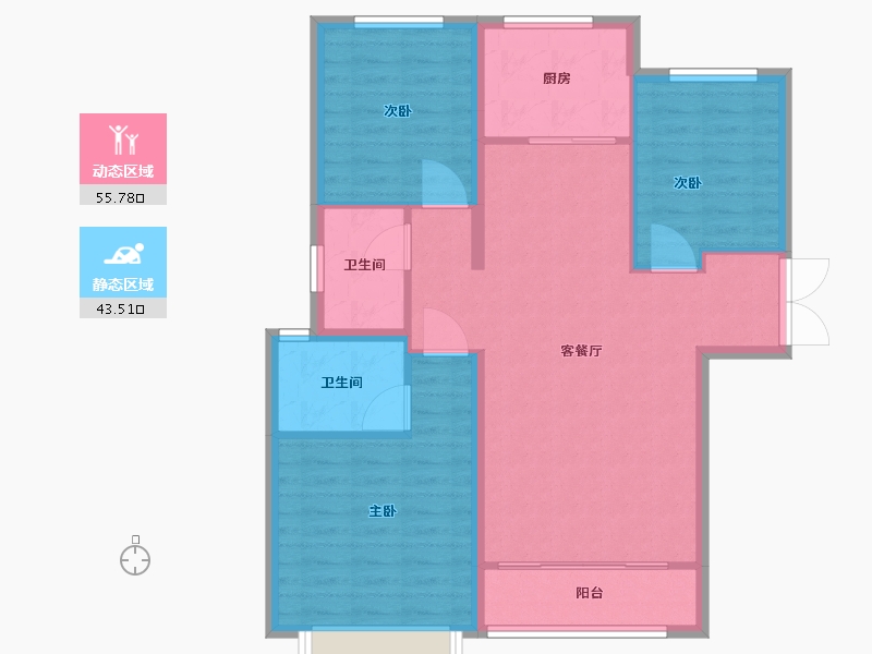 山西省-吕梁市-和熙二期-90.00-户型库-动静分区