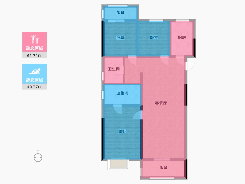 湖北省-武汉市-电建地产洺悦御府-99.02-户型库-动静分区