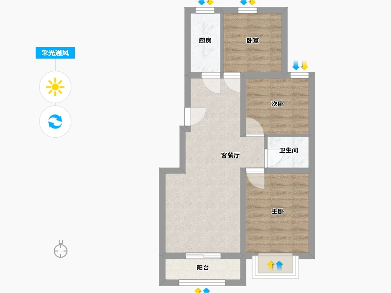 河北省-保定市-凯旋城-90.00-户型库-采光通风