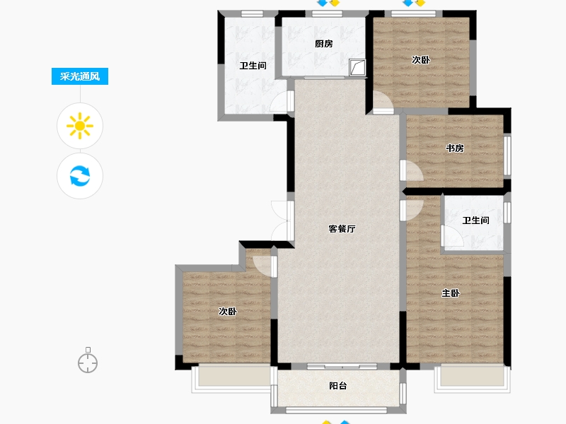 河南省-开封市-首座时代-120.00-户型库-采光通风