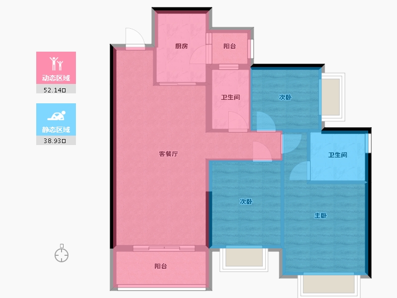 四川省-成都市-优筑天府城-87.20-户型库-动静分区