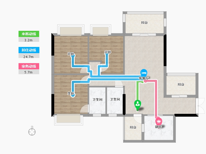 广东省-中山市-迪兴博爱里花园-105.00-户型库-动静线