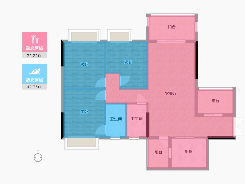 广东省-中山市-迪兴博爱里花园-105.00-户型库-动静分区