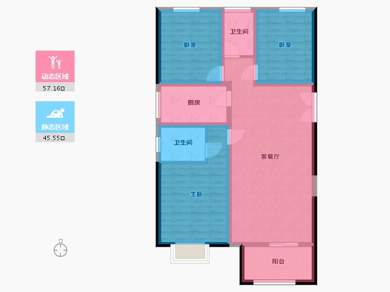 河北省-邯郸市-泰祥小区-91.50-户型库-动静分区