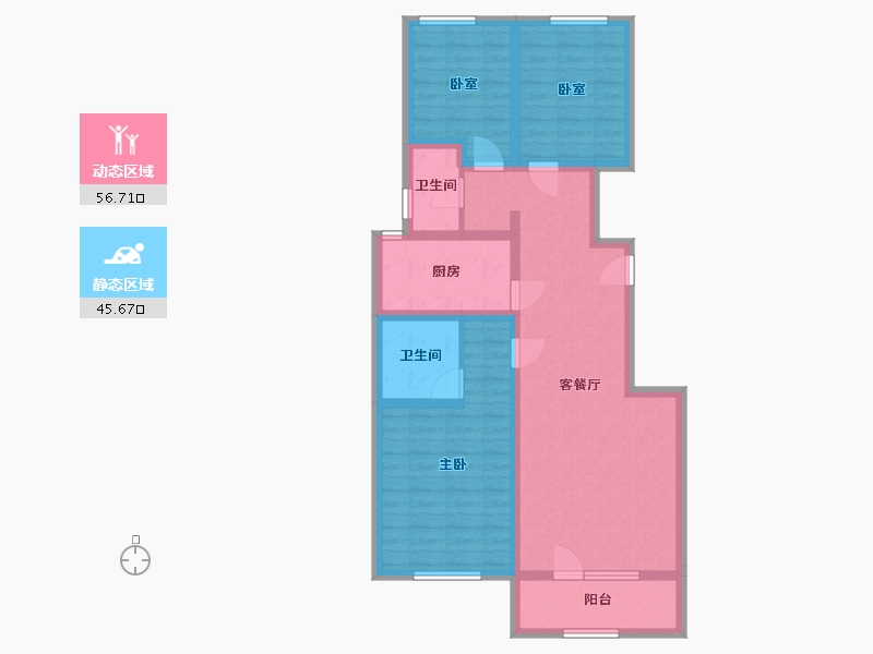 河北省-沧州市-长安御府-96.27-户型库-动静分区