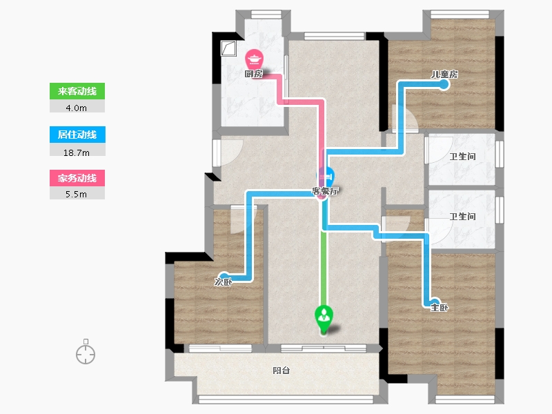 福建省-三明市-碧桂园-87.28-户型库-动静线