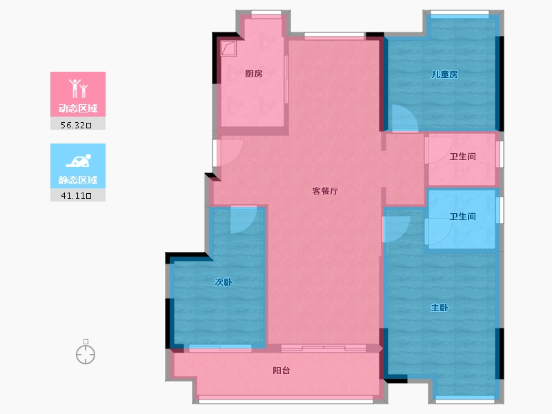 福建省-三明市-碧桂园-87.28-户型库-动静分区